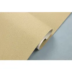 Автомобільний шкірзам перфорований 9126p, колір світло-бежевий, на тканинній основі (ширина 1,40 м) Туреччина