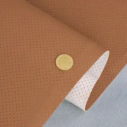 Автомобільний шкірзам перфорований Mercedes 519p, колір рудий, на тканинній основі, ширина 1,40м, Туреччина