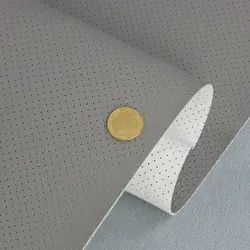 Автомобільний шкірзам перфорований Mercedes 914p, колір сірий, на тканинній основі, ширина 1,40 м, Туреччина