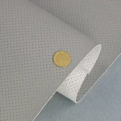 Автомобільний шкірзам перфорований Mercedes 911p, колір світло-сірий, на тканинній основі, ширина 1,40 м, Туреччина