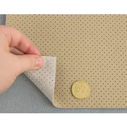 Автомобільний шкірзам перфорований BMW 082p, колір бежевий, на тканинній основі, ширина 1,40 м, Туреччина