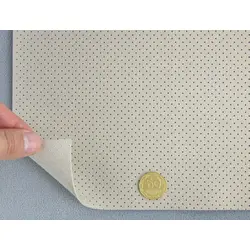 Автомобільний шкірзам перфорований BMW 224p, колір молочний, на тканинній основі,  ширина 1,40 м, Туреччина