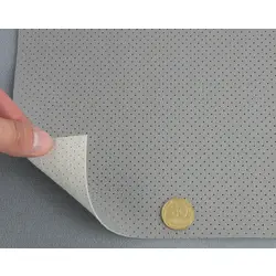 Автомобільний шкірзам перфорований BMW 911p, колір світло-сірий, на тканинній основі, ширина 1,40 м, Туреччина