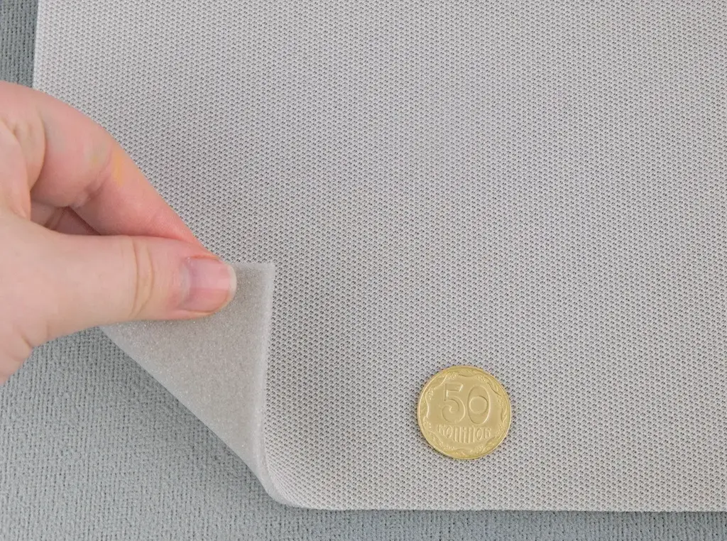 Автотканина стельова оригінальна 1516/2 світло-сіра на поролоні 3 мм, ширина 1.48 м Додаткове фото 2