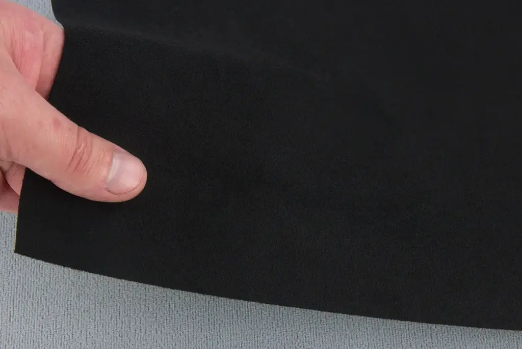 Алькантара Lycra 09 чорна, без основи, ширина 150 см на відріз з рулона