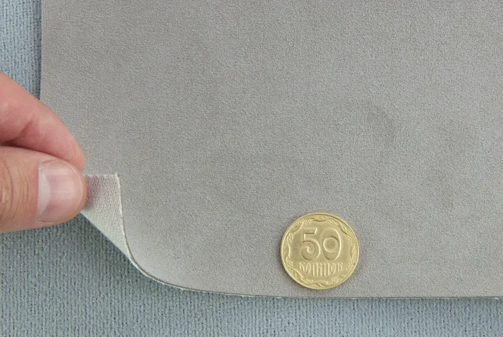 Алькантара сіра ALC-ALM-2934, на тканинній основі, ширина 145см (Італія) на відріз з рулона