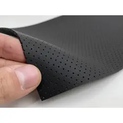 Термовинил чорний TK-2mp перфорований, для перетяжки керма, дверних карт на каучуковій основі, ширина 140 см