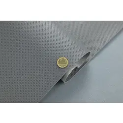 Термовініл сірий TK-14n псевдо-перфорований для перетяжки керма, дверних карт, панелей на каучуковій основі, ширина 140 см