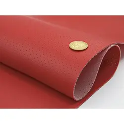 Термовініл червоний TK-18p перфорований на каучуковій основі, для перетяжки керма, дверних карт, ширина 140см