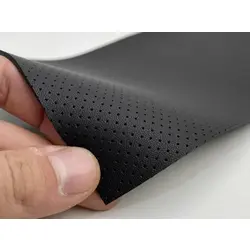 Термовініл чорний TK-2mn псевдо-перфорований, дрібнозернистий для перетяжки руля, дверейних карт на каучуковій основі, шиирина 140 см