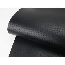 Термовініл чорний TK-3n псевдо-перфорований для перетяжки керма, дверних карт, панелей на каучуковій, ширина 140 см