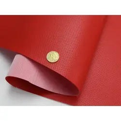 Термовініл червоний TK-18n псевдо-перфорований на каучуковій основі, для перетяжки керма, дверних карт, ширина 140см