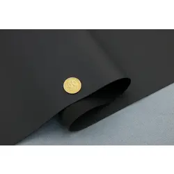 Автомобільний шкірзам Renault D222-BL чорний, на тканинній основі, ширина 155см