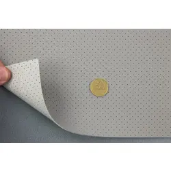 Автомобільний шкірзам перфорований Mercedes M2310р світло-сірий, на тканинній основі, ширина 1,60 м, Німеччина