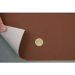 Автомобільний шкірзам, колір коричневий з відтінком мідного 4081-MT, на тканинній основі, ширина 150см