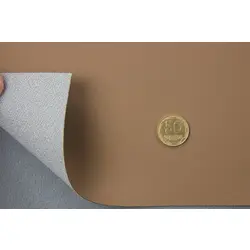 Автомобільний шкірзам, колір світло-коричневий 3068-MT, на тканинній основі, ширина 160см