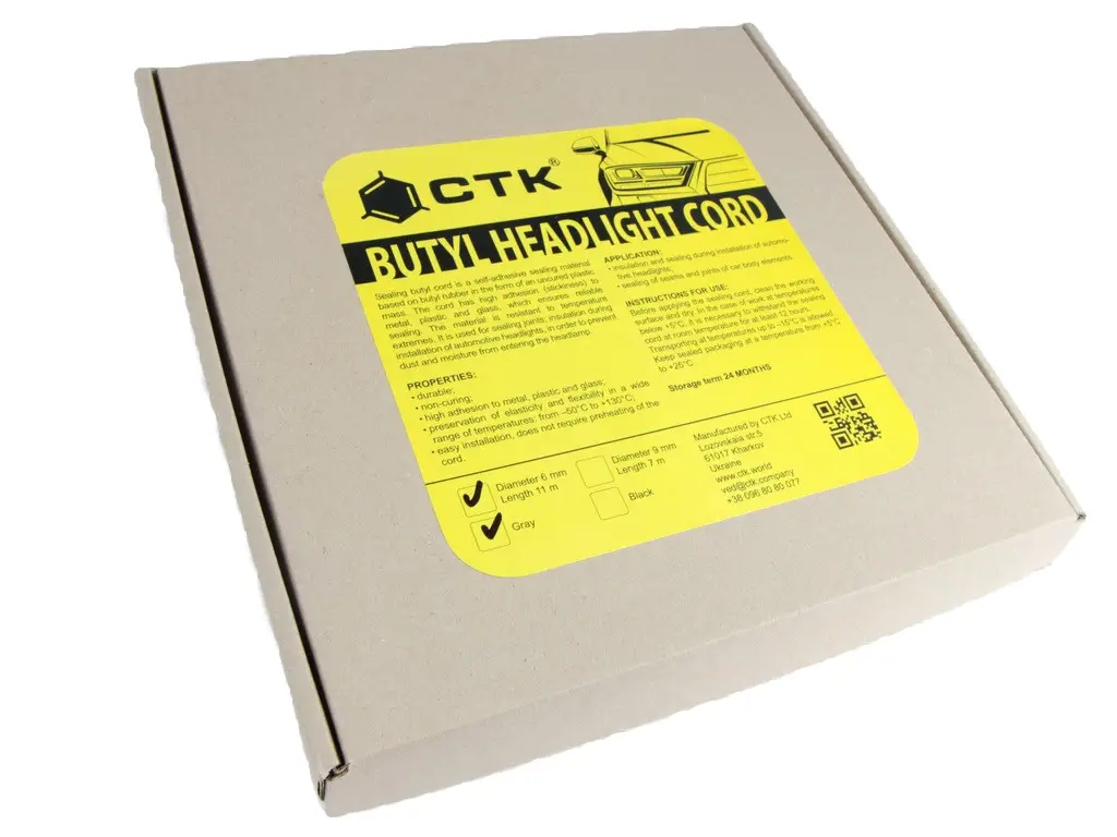 Герметизуючий бутиловий шнур STK Butyl Cord 6мм (11 м) сірий