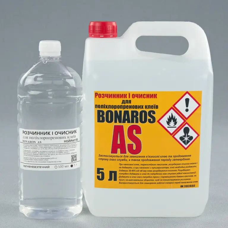 Розчинник та очищувач BONAROS AS для поліхлоропренових клеїв, 1 л