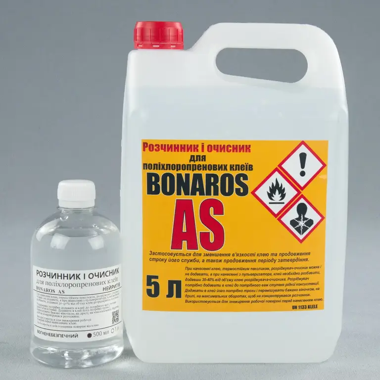 Розчинник та очищувач BONAROS AS для поліхлоропренових клеїв, 0,5 л