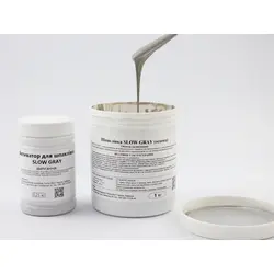 Шпаклівка м'яка для ремонту торпеди SLOW GRAY (комплект шпаклівки 1кг з активатором 0,25кг)