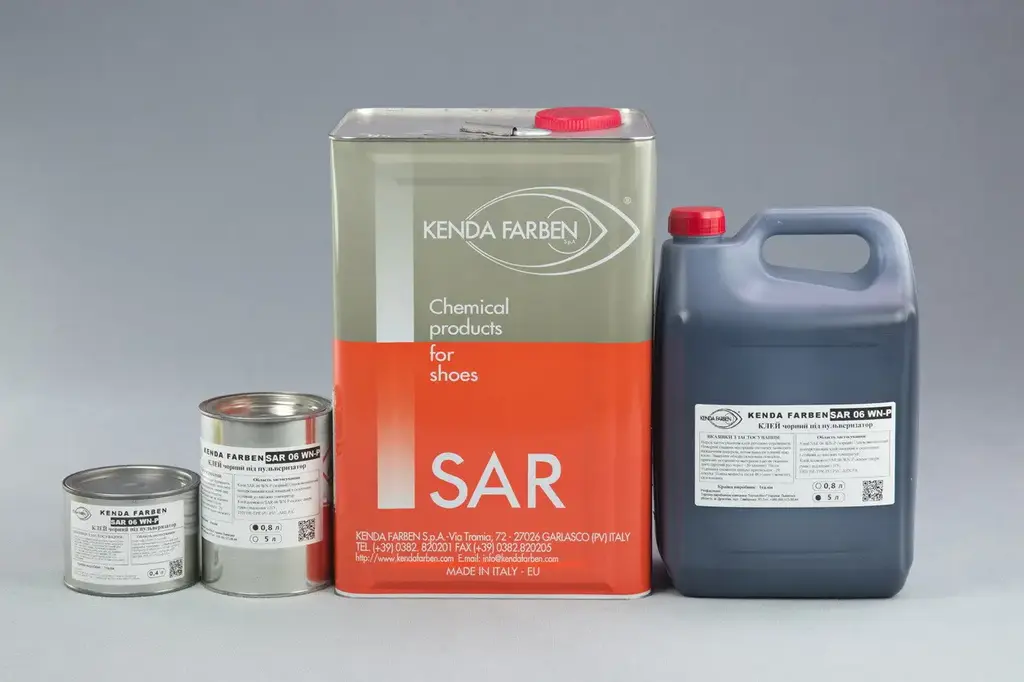 Поліуретановий клей SAR 06 WN-P Nero, 0.8л (під пульверизатор) для шкіри, пластику та синтетичних матеріалів