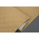 Стьобаний шкірзам бежевий «Ромб» (жовта нитка) Мініатюра 1