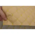 Стьобаний шкірзам бежевий «Ромб» (жовта нитка) Мініатюра 2