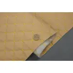 Стьобаний шкірзам бежевий «Ромб» (жовта нитка) Мініатюра 3