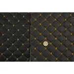 Стьобаний шкірзам чорний «Ромб» (темно-золота нитка) Мініатюра 2