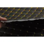Стьобаний шкірзам чорний «Ромб» (темно-золота нитка) Мініатюра 3