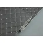 Стьобаний шкірзам темно-сірий «Ромб» (прошитий світло-сірою ниткою) дубльований синтепоном і флізеліном, ширина 1,35 м