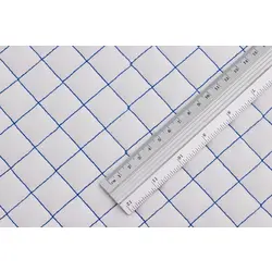 Шкірзам стьобаний білий «малий ромб» (прошитий синьою ниткою) дубльований синтепоном і флізеліном, ширина 1,35 м