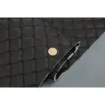 Чорний стьобаний шкірзам «Ромб» (прошивка чорною ниткою)