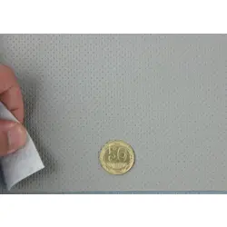 Шкірзамінник псевдо-перфорований світло-сірий EMKA-600 на повсті, ширина 140см