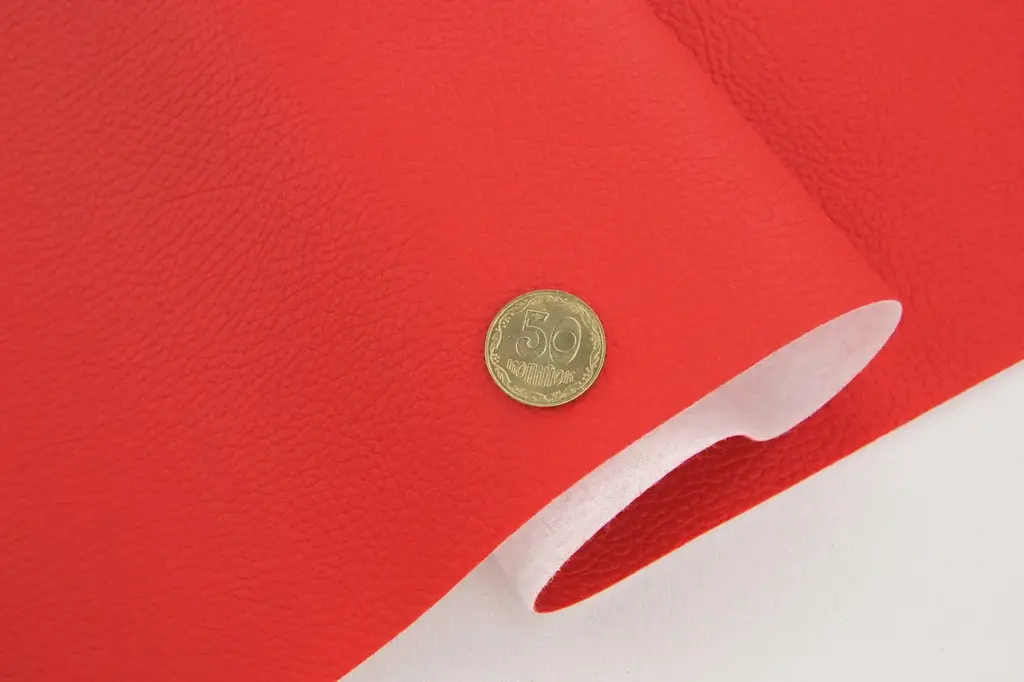 Шкірзамінник Hercul 383 червоний, структурований, ширина 1.40м, Туреччина