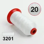 Швейна нитка POLYART №20, біла (3201), 1500 м Мініатюра 4