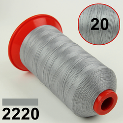 Нитка POLYART (ПОЛІАРТ) N20 2220 світло-сіра, для пошиття чохлів на автомобільні сидіння і кермо, 1500м