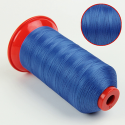 Нитка POLYART(ПОЛІАРТ) N20 колір 1923 синій, для пошиття чохлів на автомобільні сидіння і кермо, 1500м