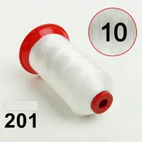 Нитка POLYART (ПОЛИАРТ) N10 201 білий дим, для пошиття чохлів на автомобільні сидіння і кермо, 750м