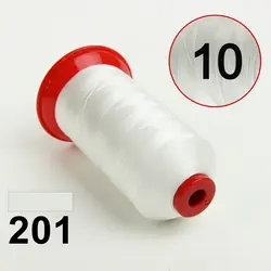 Нитка POLYART (ПОЛИАРТ) N10 201 білий дим, для пошиття чохлів на автомобільні сидіння і кермо, 750м