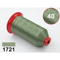 Нитка POLYART (ПОЛІАРТ) N40 1721 оливкова, для пошиття чохлів на автомобільні сидіння і кермо, 3000м