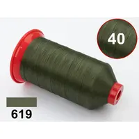 Нитка POLYART (ПОЛІАРТ) N40 619 хакі, для пошиття чохлів на автомобільні сидіння і кермо, 3000м