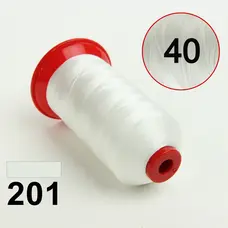Нитка POLYART(ПОЛІАРТ) N40 колір 201 слонова кістка, для пошиття чохлів на автомобільні сидіння та кермо, 3000м