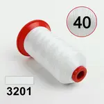 Швейна нитка POLYART №40, біла (3201), 3000 м Мініатюра 1