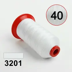 Нитка POLYART (ПОЛІАРТ) N40 колір 3201 білий, для пошиття чохлів на автомобільні сидіння і кермо, 3000м