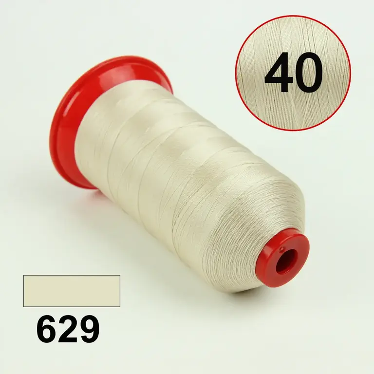Швейна нитка POLYART №40, світло-бежева (629), 3000 м