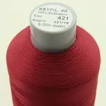 Нитка N40 421 червона, довжина 3000 метрів KEYFIL Мініатюра 3