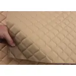 Стьобаний шкірзам Maldive "Бежевий ромб" з бежевою ниткою Мініатюра 1