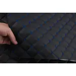 Стьобаний шкірзам Maldive "Чорний ромб" з синьою ниткою Мініатюра 2