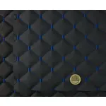 Стьобаний шкірзам Maldive "Чорний ромб" з синьою ниткою Мініатюра 3